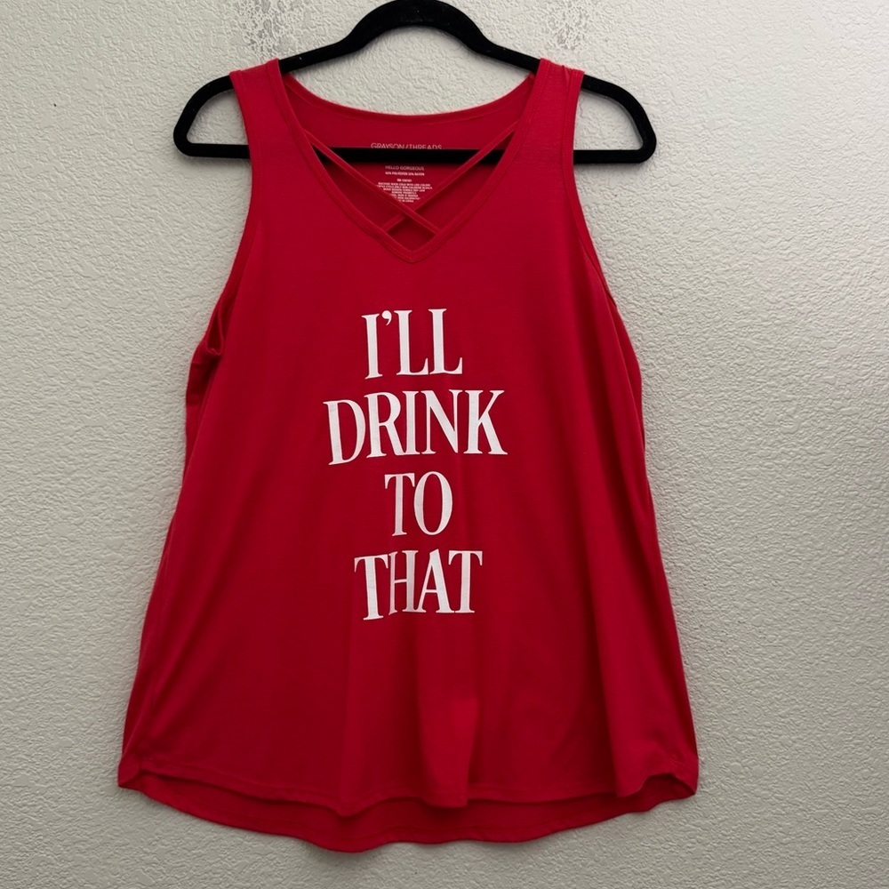 Grayson Threads I'll Drink To That Red Tank Top Size XL